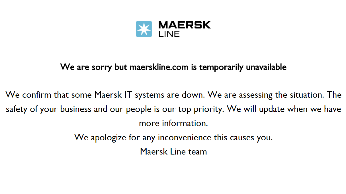 Maersk Group Hit By Cyberattack